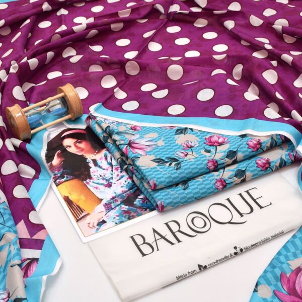 Summer Arrival BAROQUE Digital Printed LAWN 3pc - Image 3