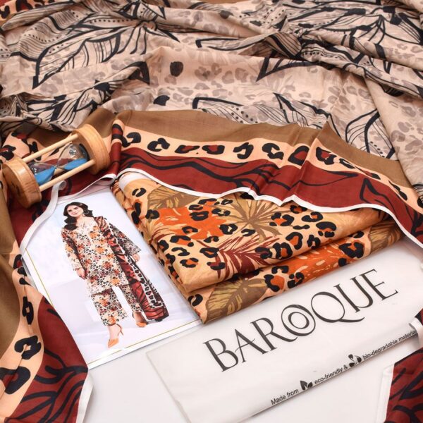 Summer Arrival BAROQUE Digital Printed LAWN 3pc - Image 3