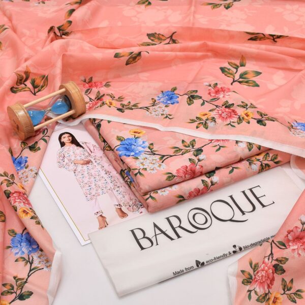 Summer Arrival BAROQUE Digital Printed LAWN 3pc - Image 3