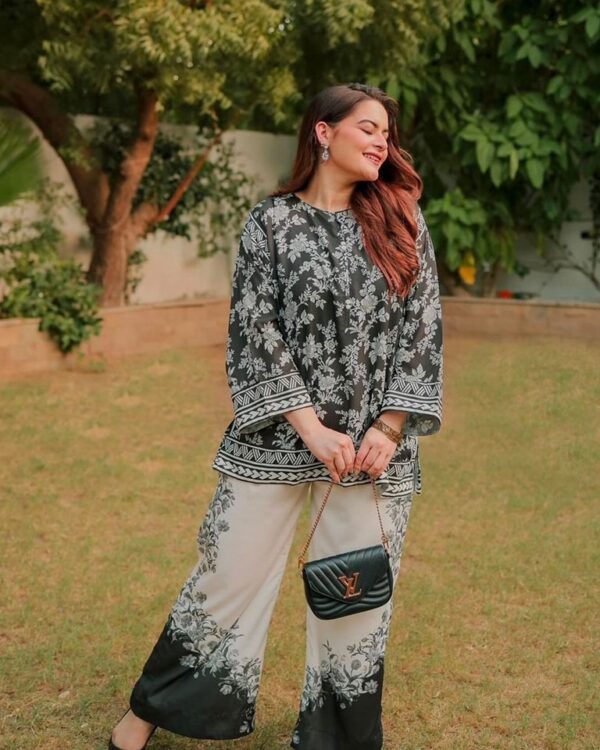 🌸🩷 BLOOM DIGITAL PRINTED CO-ORD DRESS | 2Pc Stitched Suit 🩷🌸 - Image 2