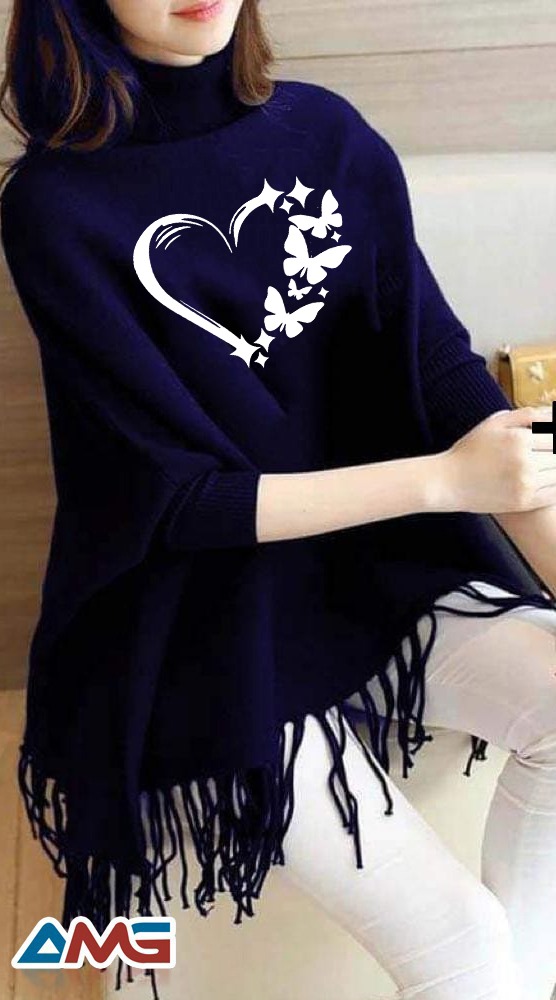 ❤️ Women’s Winter Fleece Cape Shawl – Front Open Design with Heart Logo | Stylish Warm Outerwear 2025 ❤️ - Image 4