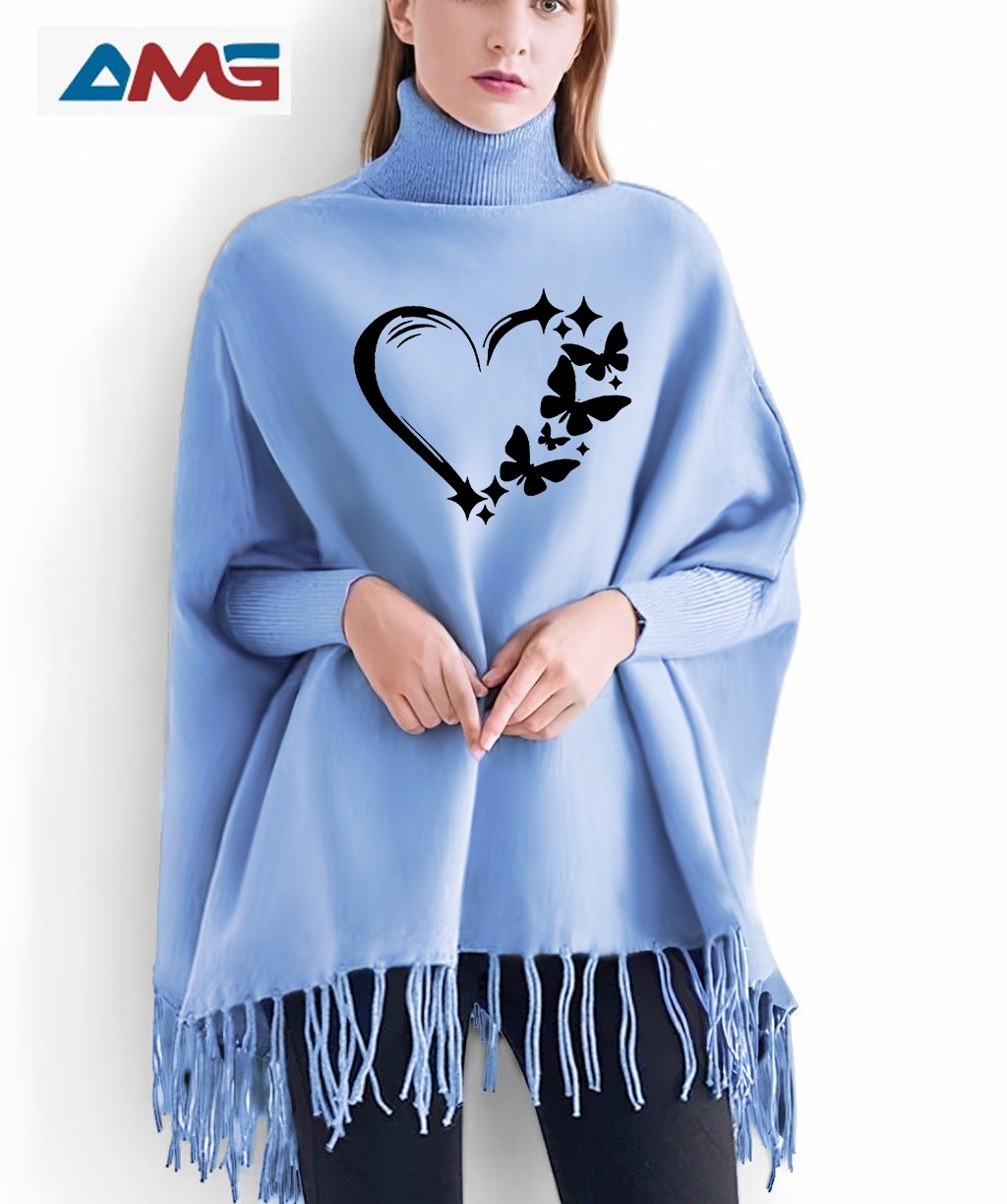 ❤️ Women’s Winter Fleece Cape Shawl – Front Open Design with Heart Logo | Stylish Warm Outerwear 2025 ❤️ - Image 5