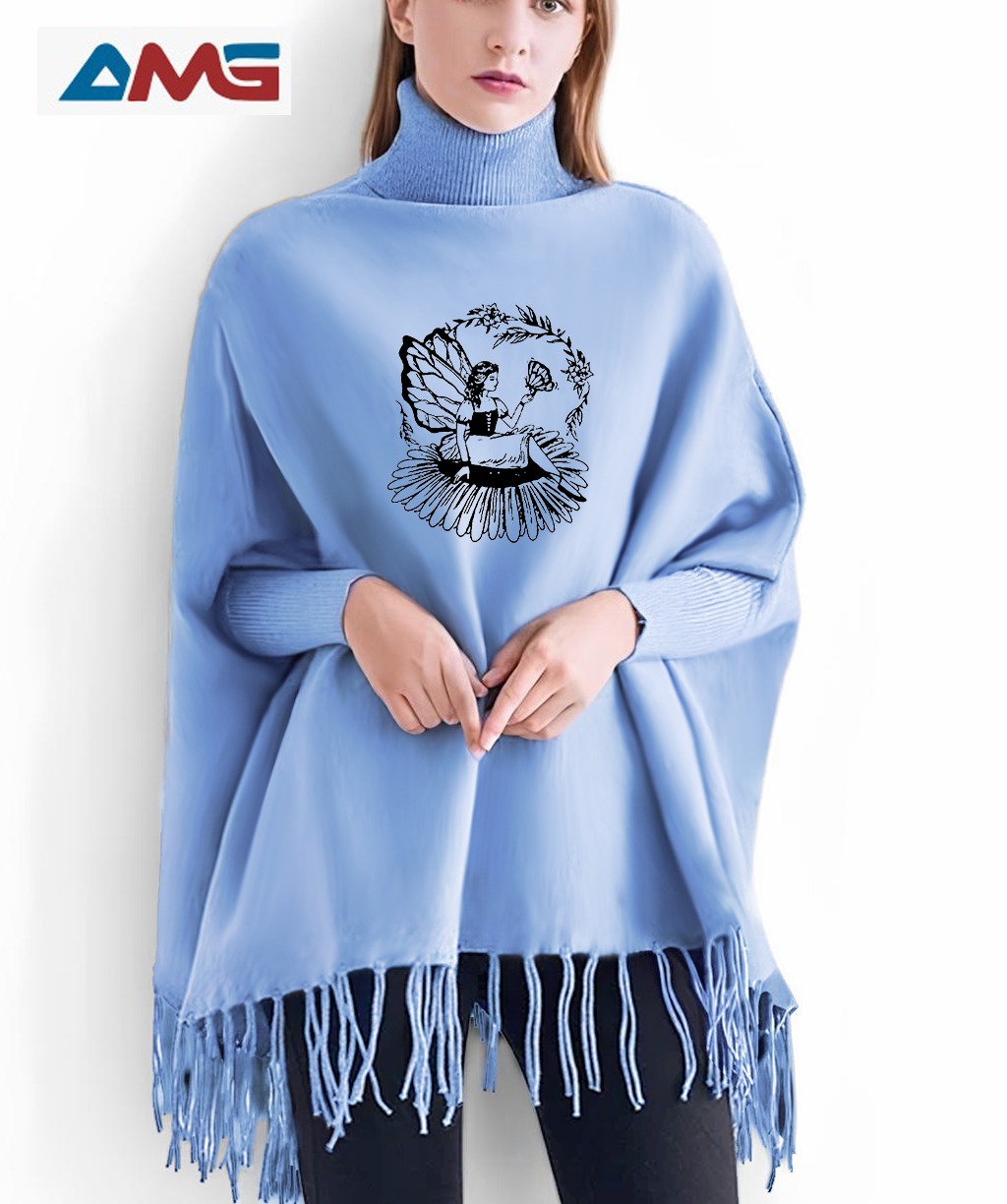 🧚♀️ Women’s Winter Fleece Cape Shawl – Front Open Design with Fairy Logo | Premium Warm Outerwear 2025 🧚♀️ - Image 5