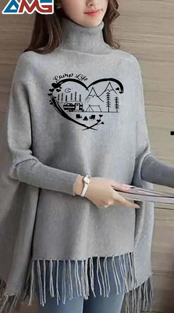 ❤️ Women’s Winter Fleece Cape Shawl – Front Open Design with Heart Logo | Stylish Warm Outerwear 2025 ❤️