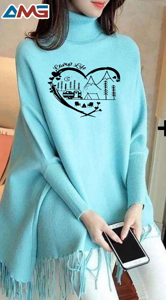 ❤️ Women’s Winter Fleece Cape Shawl – Front Open Design with Heart Logo | Stylish Warm Outerwear 2025 ❤️ - Image 7