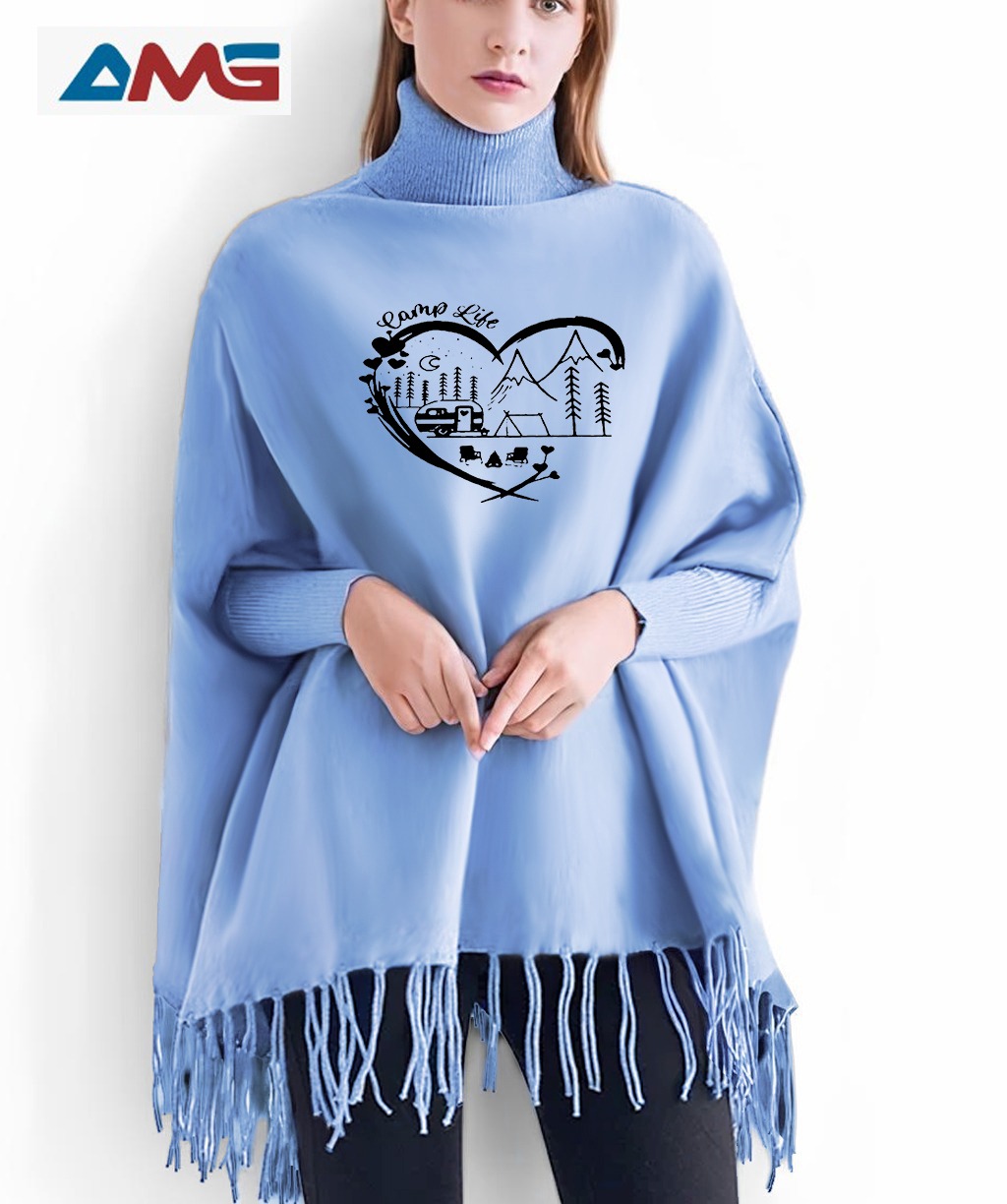 ❤️ Women’s Winter Fleece Cape Shawl – Front Open Design with Heart Logo | Stylish Warm Outerwear 2025 ❤️ - Image 10