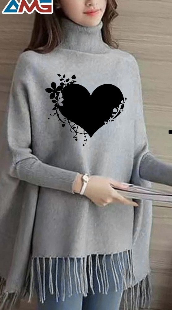 ❤️ Women’s Winter Fleece Cape Shawl – Front Open Design with Heart Logo | Stylish Warm Outerwear 2025 ❤️ - Image 11