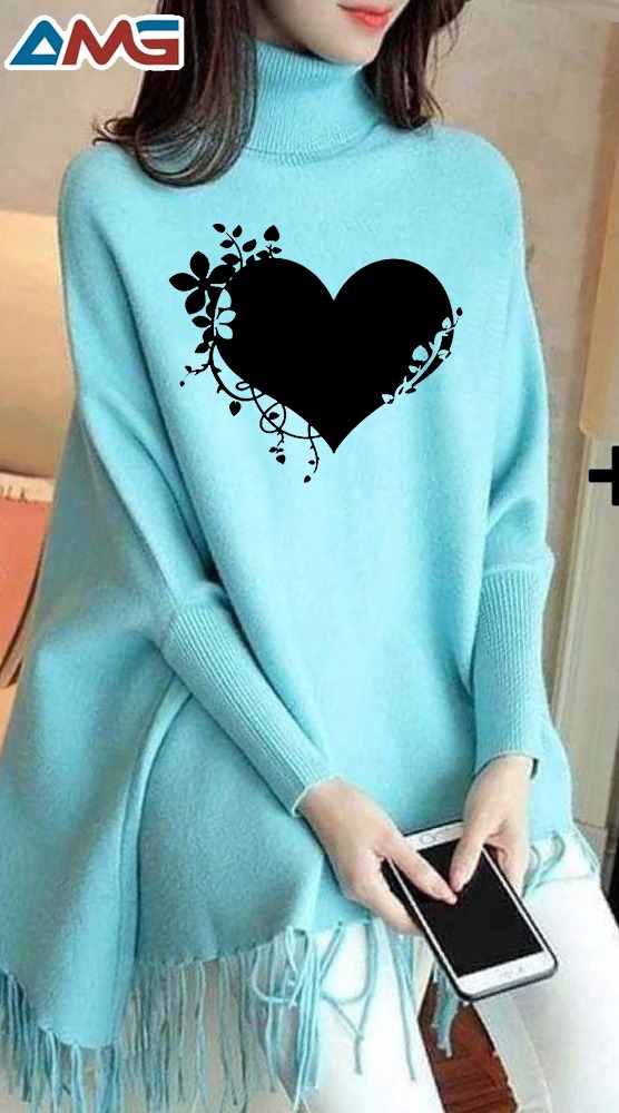❤️ Women’s Winter Fleece Cape Shawl – Front Open Design with Heart Logo | Stylish Warm Outerwear 2025 ❤️ - Image 12