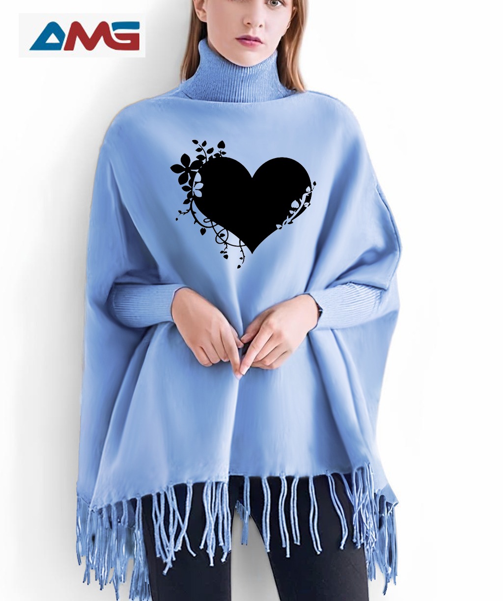 ❤️ Women’s Winter Fleece Cape Shawl – Front Open Design with Heart Logo | Stylish Warm Outerwear 2025 ❤️ - Image 15