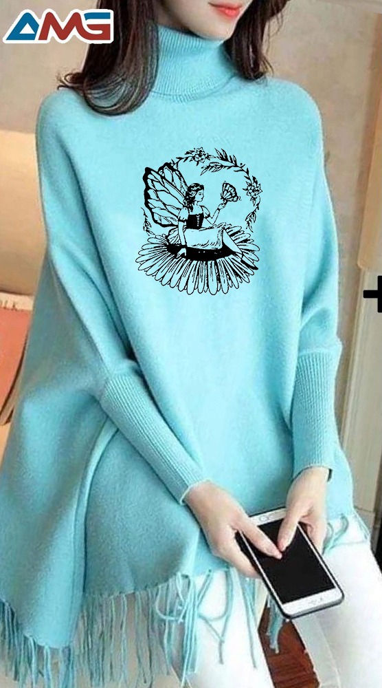 🧚♀️ Women’s Winter Fleece Cape Shawl – Front Open Design with Fairy Logo | Premium Warm Outerwear 2025 🧚♀️ - Image 6