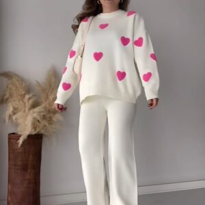 💖 Heart Tracksuit – Premium Winter Fleece Set (Shirt & Trouser)